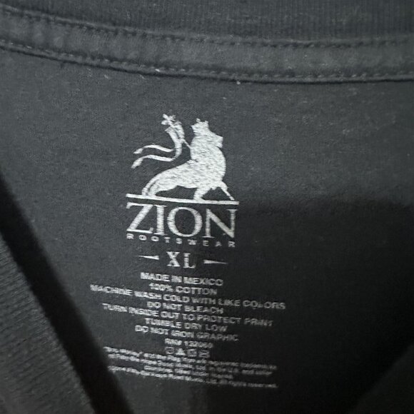 Zion Rootswear Bob Marley T Shirt Black XL Jamaica Reggae 1945 - Picture 3 of 4